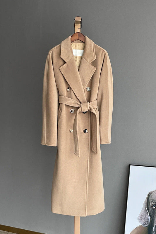 Max Mara Style Classic Camel Double-Breasted Cashmere Wool Coat 101801