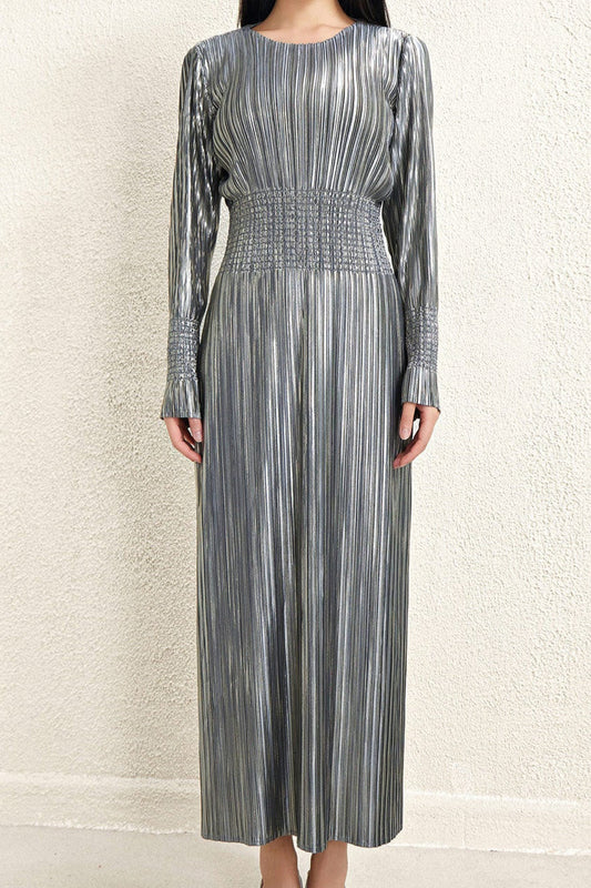 Pleats Please Waist-Pleated Dress – Elegant Long Pleated Skirt Style