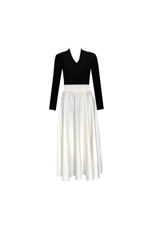 2025 Autumn French Audrey Hepburn Fashion Acetate Satin Skirt Set – Elegant Long Two-Piece Set with Hat