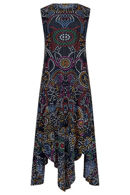 Boho Polka Dot Dress – Irregular Print Casual Loose Slimming Dress