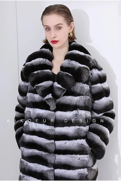 Luxury South American Chinchilla Fur Coat
