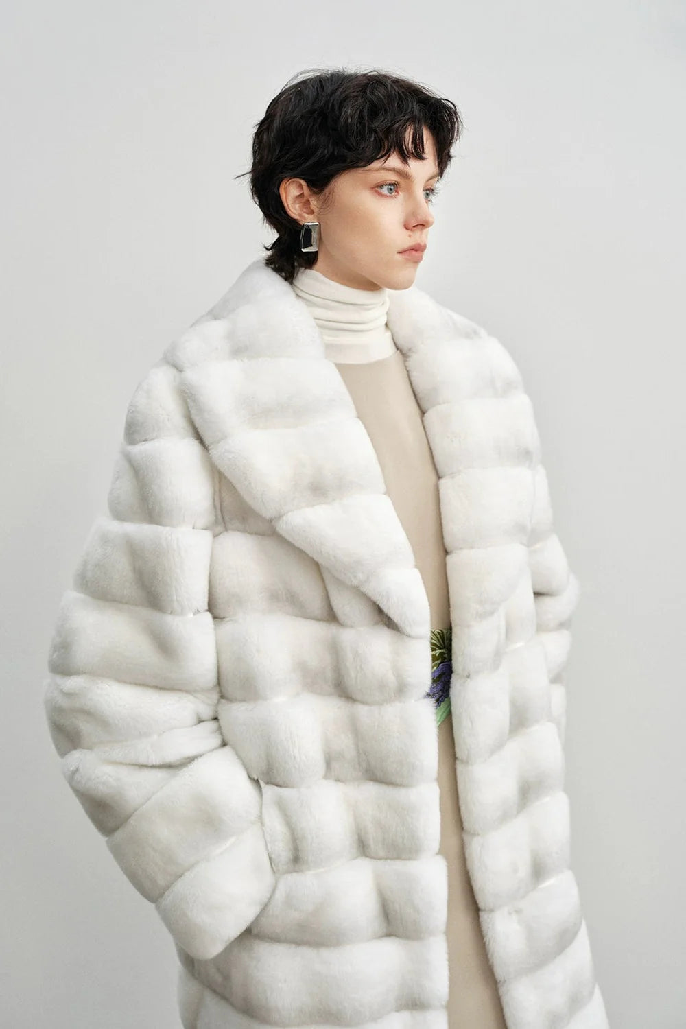 Flame Queen 2025 Women's Elegant Otter Rabbit Fur Long Coat