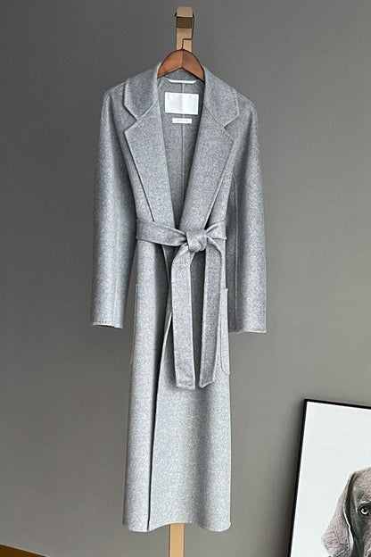 Max Mara Style Reversible Water-Ripple Cashmere Wool Wrap Drape Coat