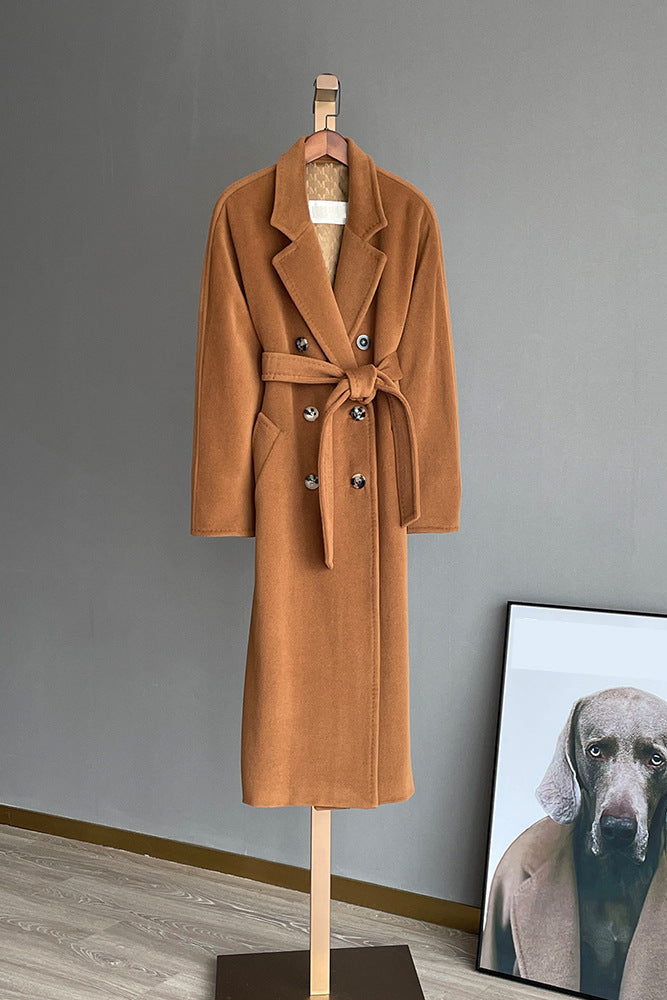 Max Mara Style Classic Camel Double-Breasted Cashmere Wool Coat 101801