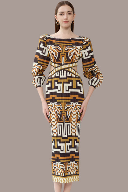 2025 New Spring Temperament Elegant Dress, Personality Design, Fashionable Slim Waist Cutout Pleated Dress