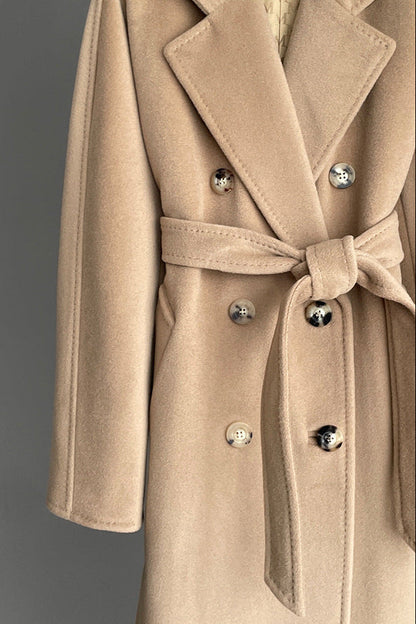Max Mara Style Classic Camel Double-Breasted Cashmere Wool Coat 101801