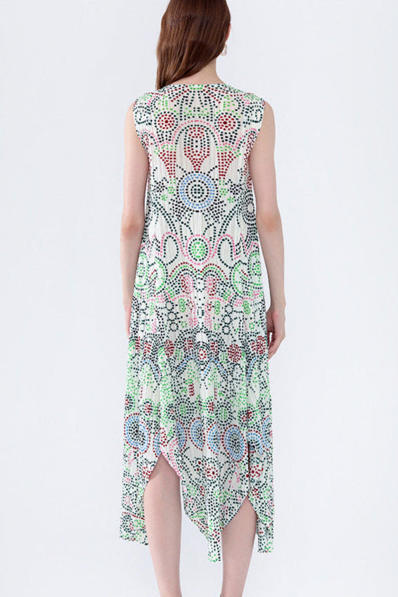 Boho Polka Dot Dress – Irregular Print Casual Loose Slimming Dress