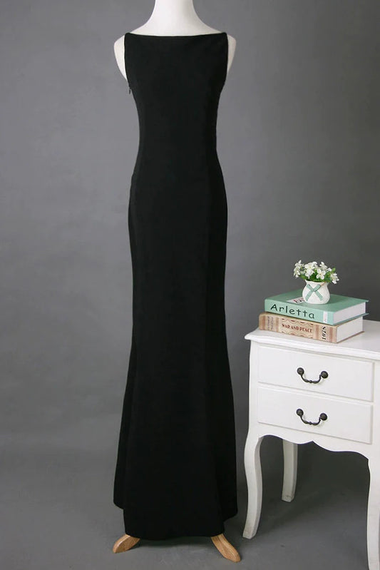1:1 Recreated Audrey Hepburn Breakfast at Tiffany’s Dress – Elegant Long Black Dress with Straps, Perfect for Evening, Black-Tie & Formal Events