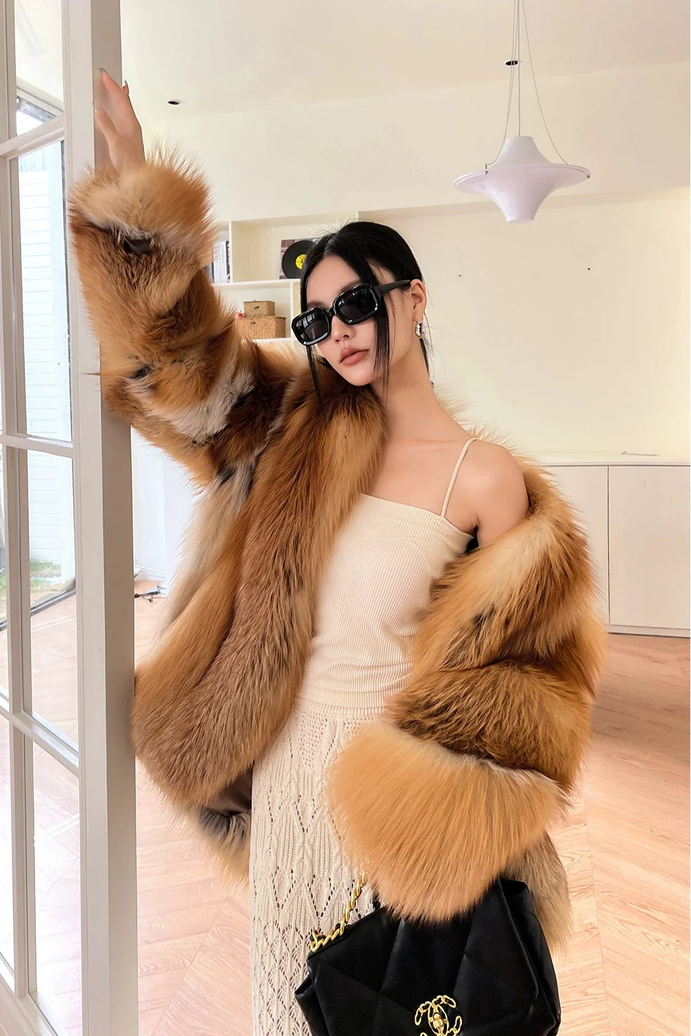 Authentic Fox Fur Jacket – Flame Queen 2025 Women's Luxury Coat