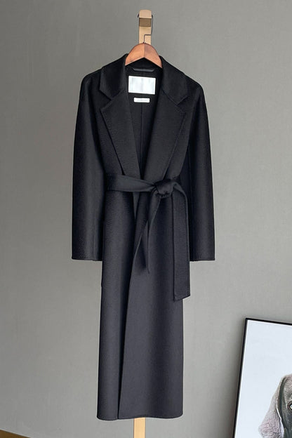 Max Mara Style Reversible Water-Ripple Cashmere Wool Wrap Drape Coat
