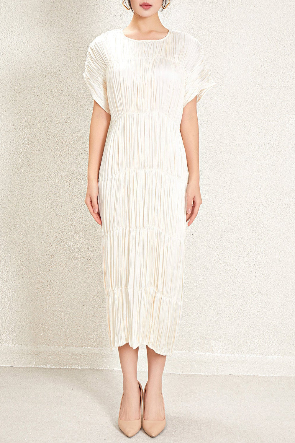 Pleats Please Short-Sleeve Summer Dress – Elegant Pleated Casual Style