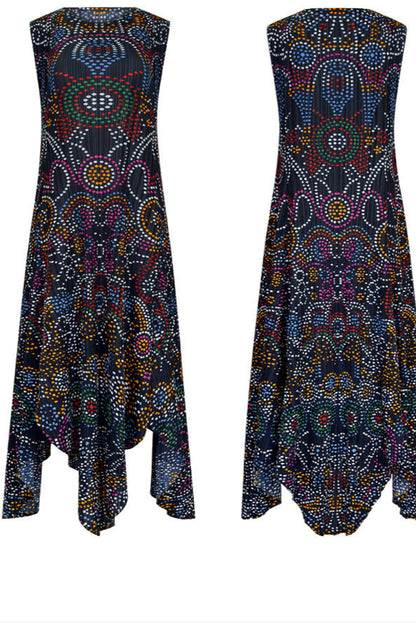 Boho Polka Dot Dress – Irregular Print Casual Loose Slimming Dress