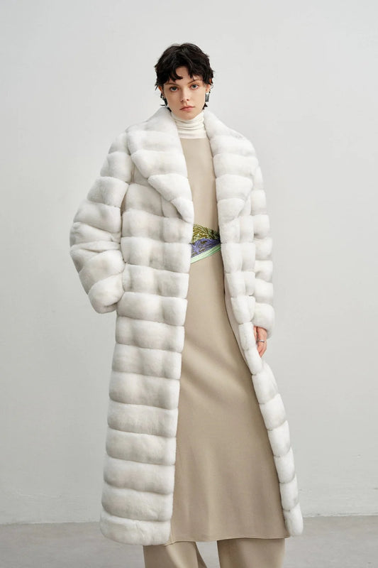 Flame Queen 2025 Women's Elegant Otter Rabbit Fur Long Coat