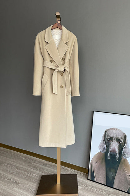 Max Mara Style Classic Camel Double-Breasted Cashmere Wool Coat 101801