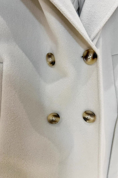 Max Mara Style Shearling Fur Coat with Mink Collar and Goose Down Lining