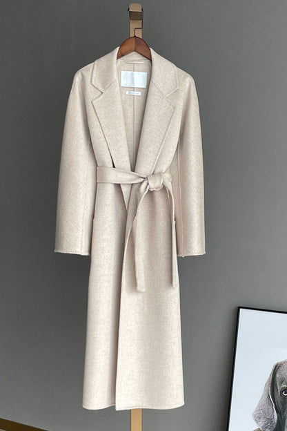 Max Mara Style Reversible Water-Ripple Cashmere Wool Wrap Drape Coat