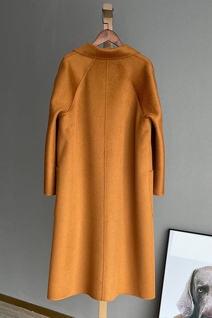 Max Mara Style Reversible Water-Ripple Cashmere Wool Wrap Drape Coat
