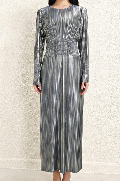 Pleats Please Waist-Pleated Dress – Elegant Long Pleated Skirt Style