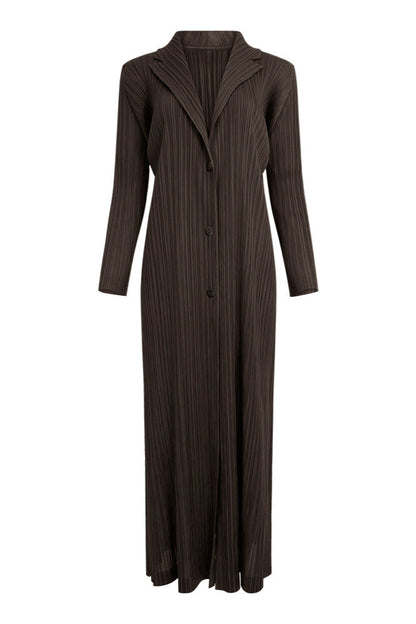 Elongated casual draped Miyake fashion cardigan top 2025 new pleated casual loose coat