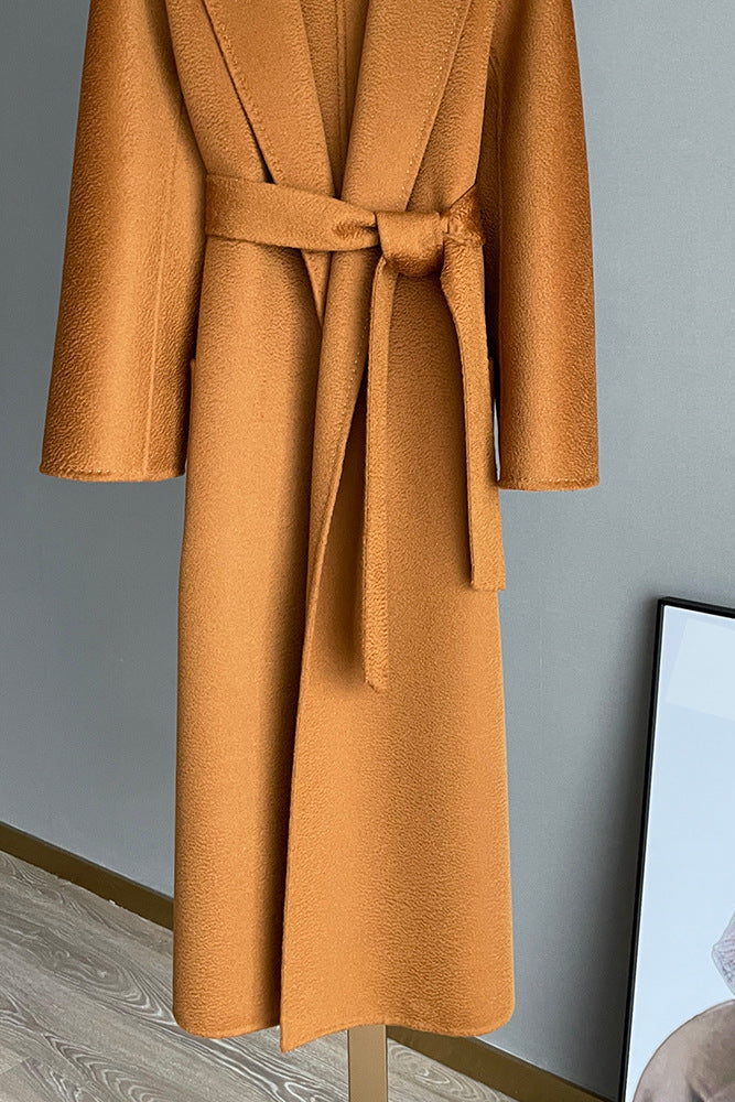 Max Mara Style Reversible Water-Ripple Cashmere Wool Wrap Drape Coat