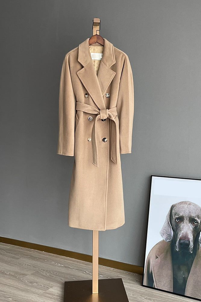 Max Mara Style Classic Camel Double-Breasted Cashmere Wool Coat 101801