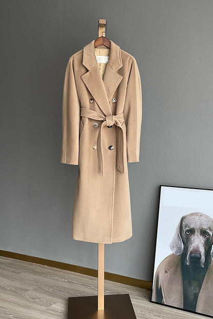 Max Mara Style Classic Camel Double-Breasted Cashmere Wool Coat 101801