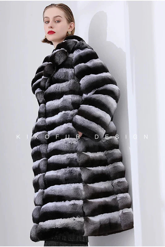 Luxury South American Chinchilla Fur Coat