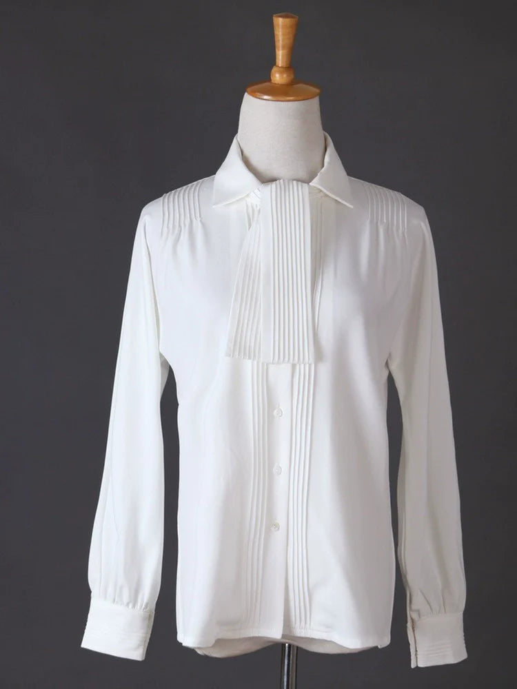 Audrey Hepburn Roman Holiday Retro 1:1 Dress Set – French Vintage White Blouse & 360° Full Flared Skirt Two-Piece Outfit