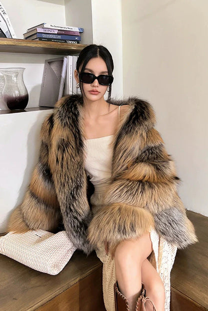 Authentic Fox Fur Jacket – Flame Queen 2025 Women's Luxury Coat