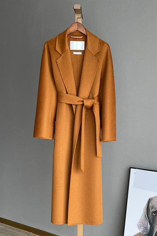 Max Mara Style Reversible Water-Ripple Cashmere Wool Wrap Drape Coat