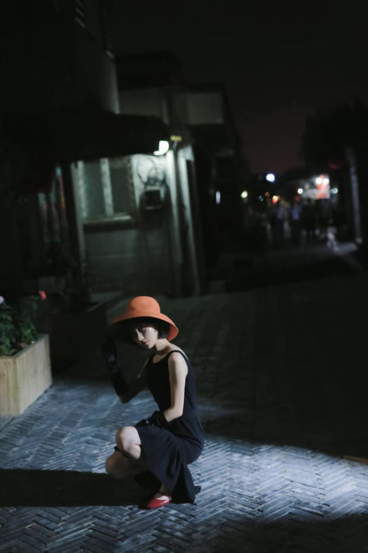 Audrey Hepburn Fashion Black Dress – Restored Classic, Exclusive High-End Custom “Breakfast at Tiffany’s” Sleeveless Little Black Dress with Ruffled Hem and Mermaid Silhouette